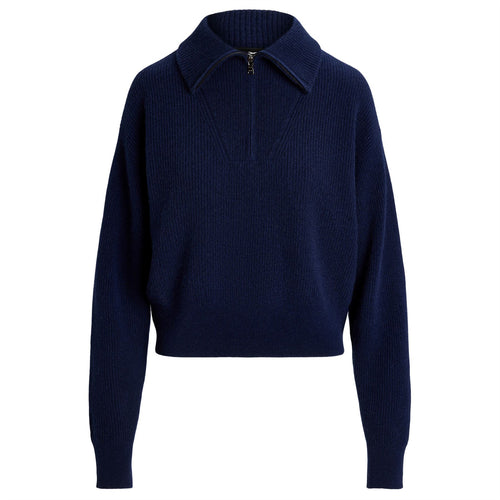 Womens RLX Cashmere Half Zip Refined Navy - AW24