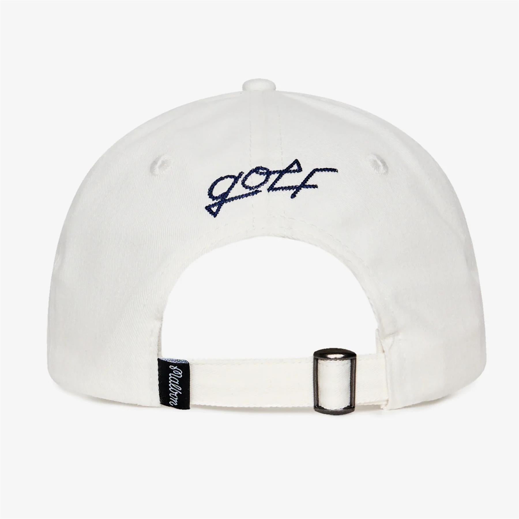 Malbon Golf Washed Applique Cap White | TRENDYGOLF USA