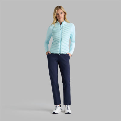 Womens Quilted Nylon Interlock Hybrid Jacket Daybreak