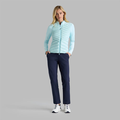 Womens Quilted Nylon Interlock Hybrid Jacket Daybreak