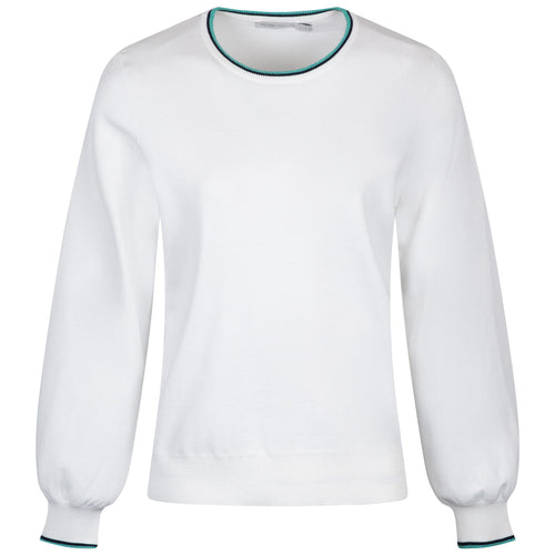 Womens Coolspun Cotton Crewneck White - SS25