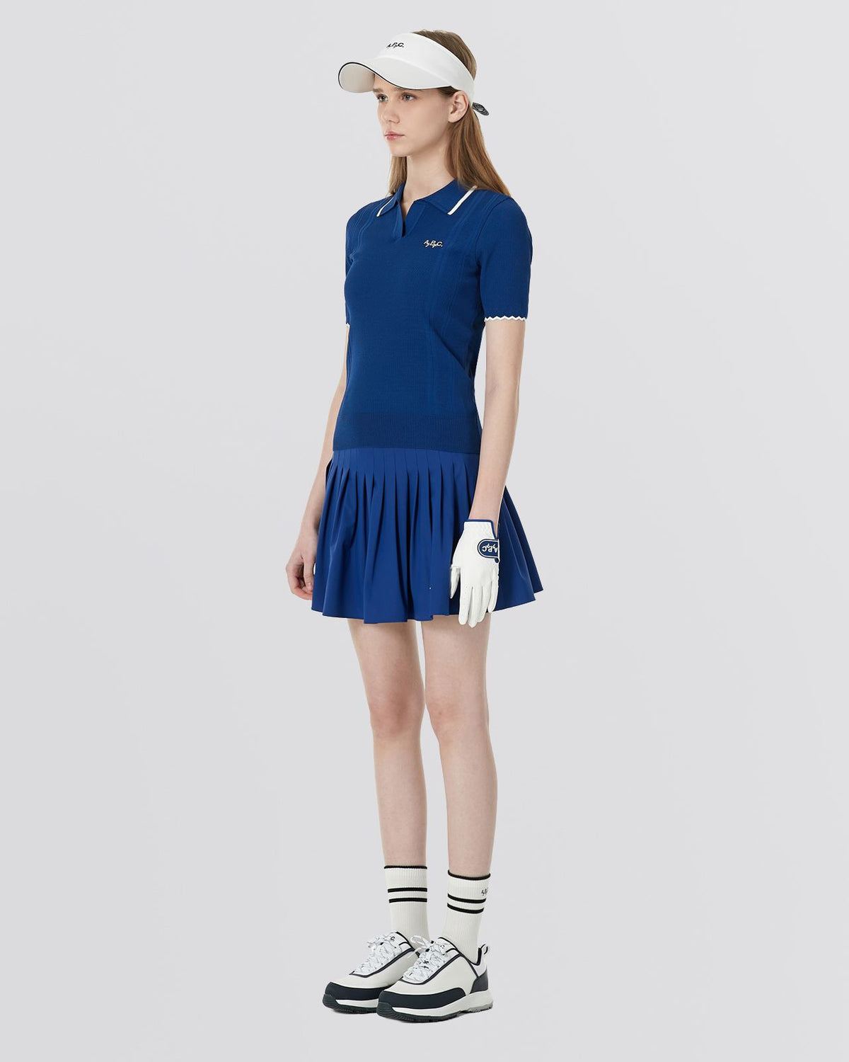 Elodie Short Sleeve Sweater Polo Blue