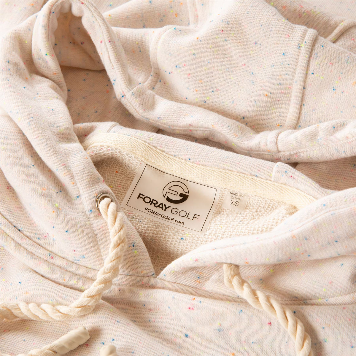 Womens Cotton Speckle Hoodie Off White