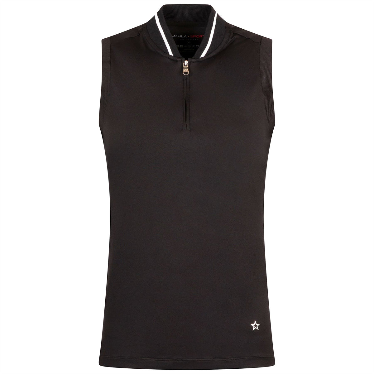 Womens The Maddie Sleeveless Polo Black