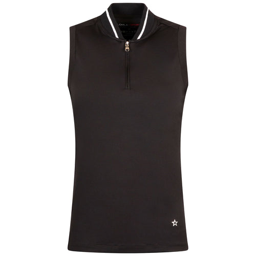The Maddie Sleeveless Polo Black
