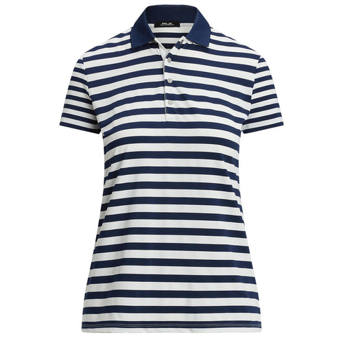 Womens RLX Printed Stripe Airflow Polo Refined Navy/Ceramic White - SS25