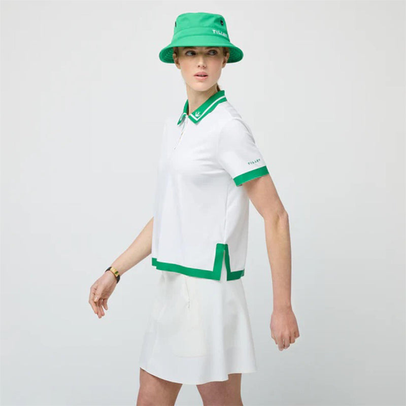 Womens Tech Jersey Boxy Birdie Polo White/Sport Green