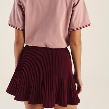 【MALBON GOLF】 Back pleated skirt ■WOMAN Malbon Golf Valentina Pleated Skirt Vino | TRENDYGOLF USA