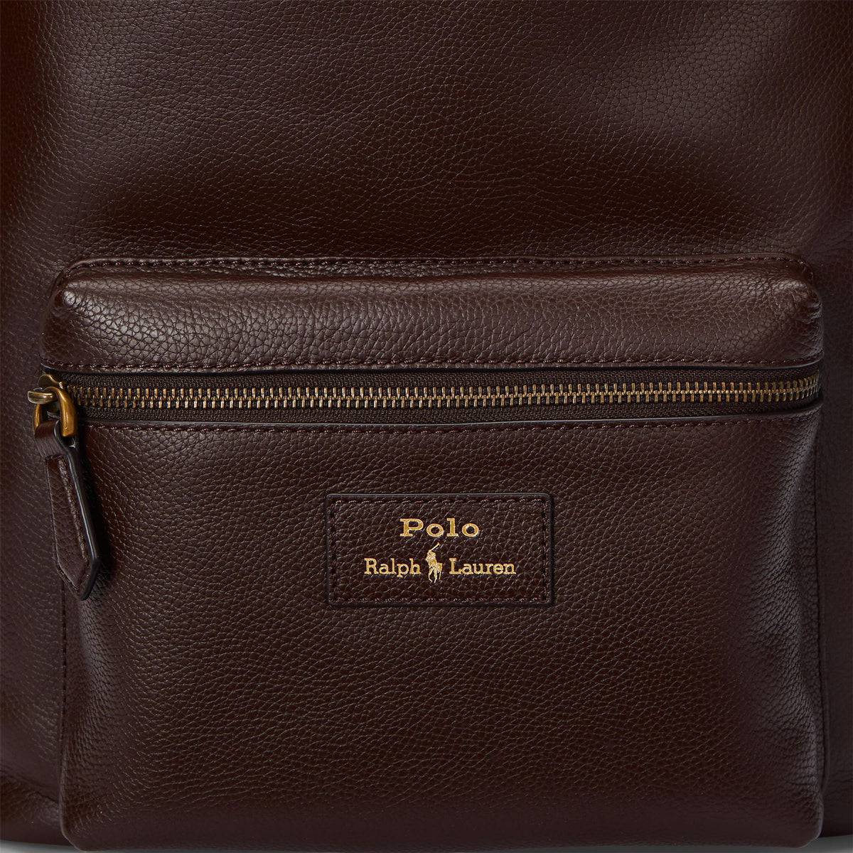 Polo Golf Pebble Leather Dome Large Backpack Dark Brown