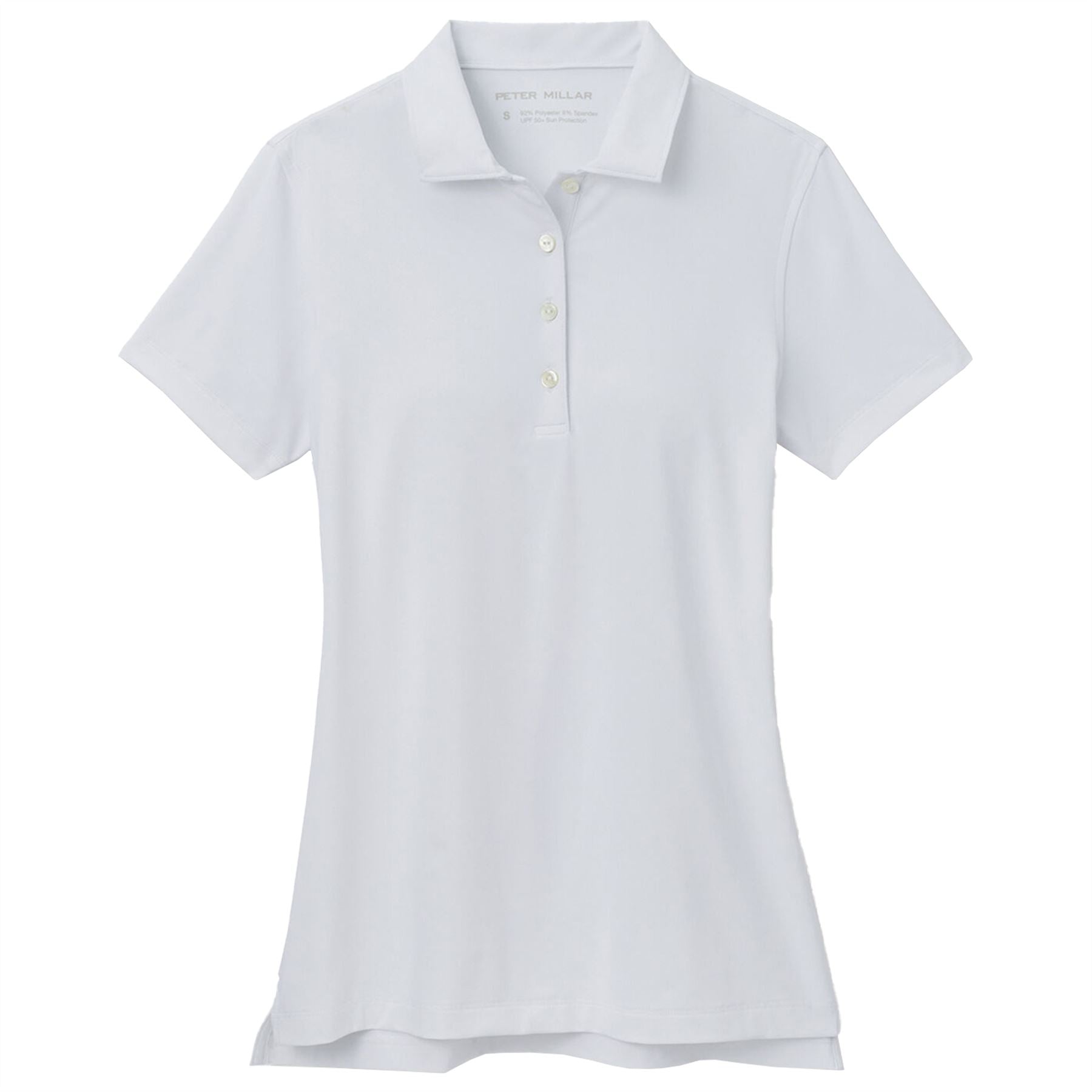 Womens Short Sleeve Button Polo White
