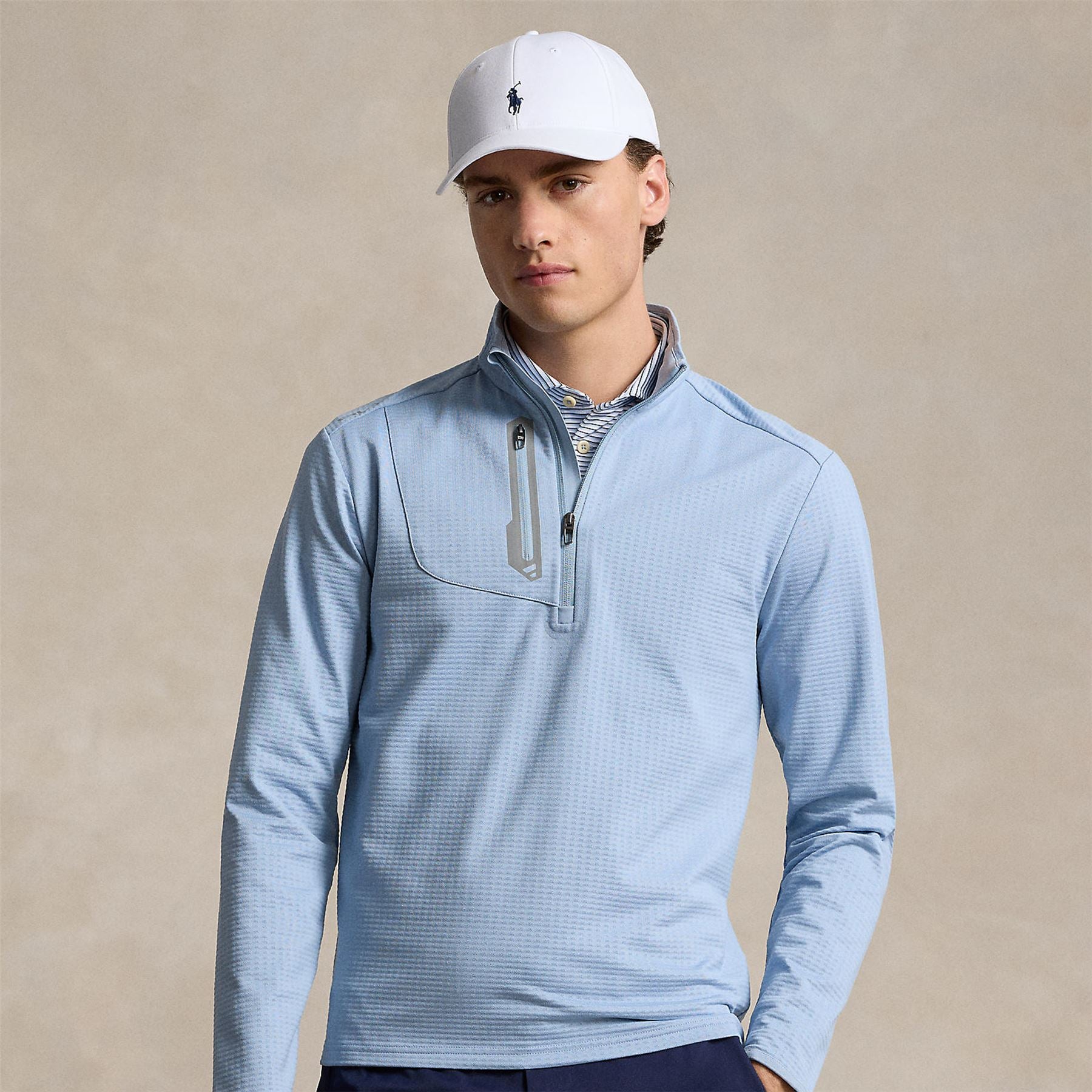 Ralph Lauren RLX Lux Performance Jersey Half Zip Estate Blue