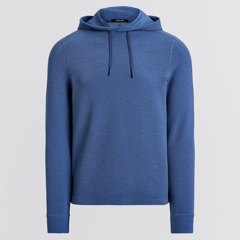 RLX Performance Tech Waffle Knit Hoodie Fog Blue Heather