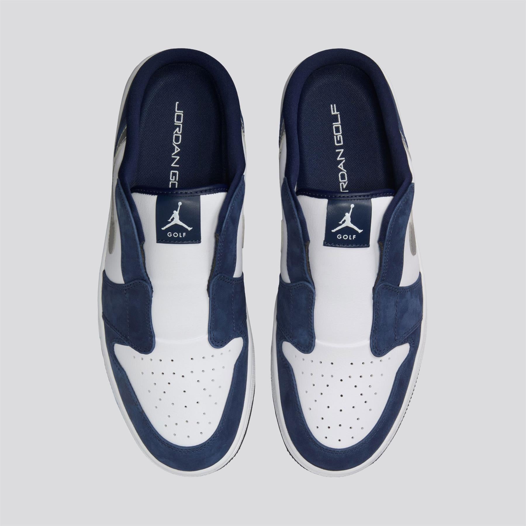 Air Jordan Mule Golf Shoes White/Metallic Silver/Midnight Navy