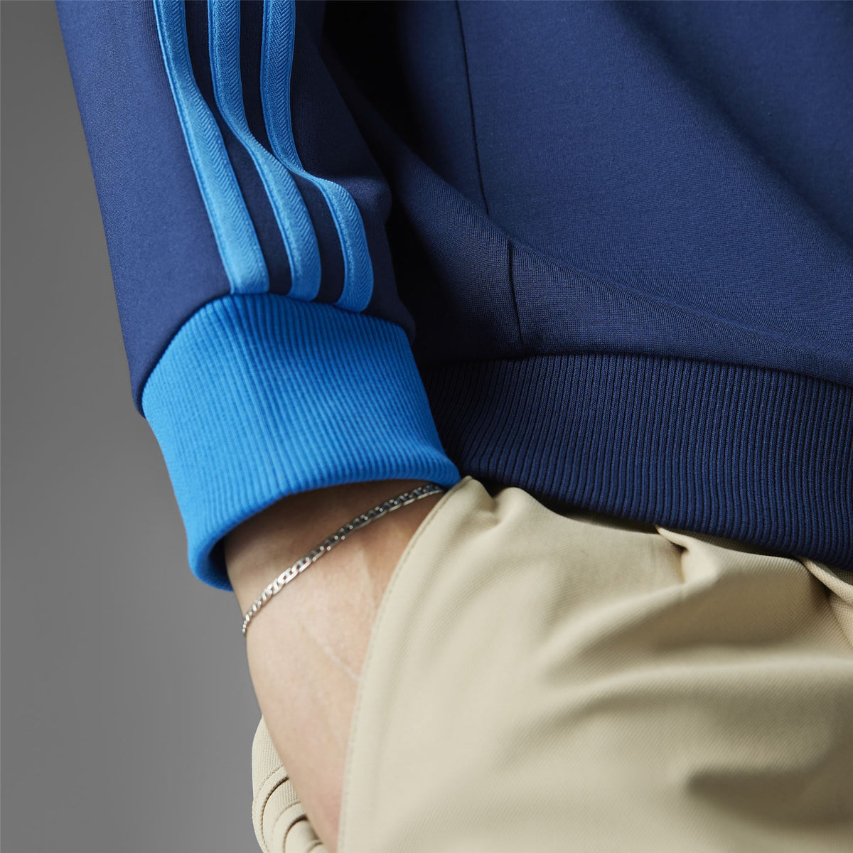 Three Stripes Quarter Zip Night Indigo