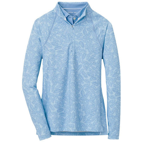 Womens Printed Raglan Perth Layer Cottage Blue Palm Frond