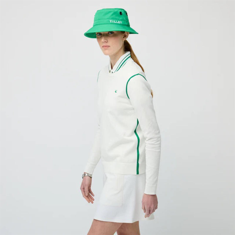 Womens Classic Crew Neck White/Sport Green