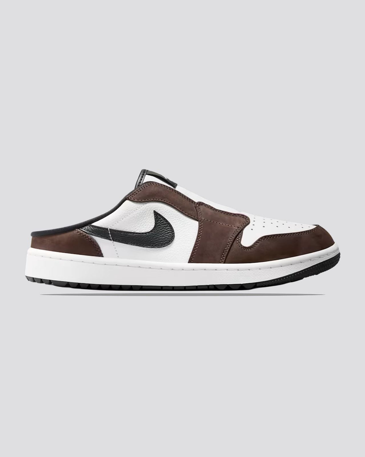 Air Jordan 1 Mule Spikeless Golf Shoes Barbeque Brown/Black/White/Sail