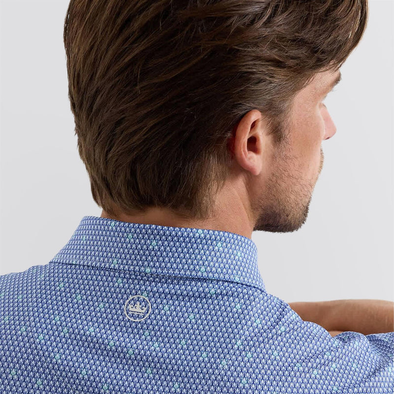 Geo Skull Peformance Jersey Polo White/Sport Navy