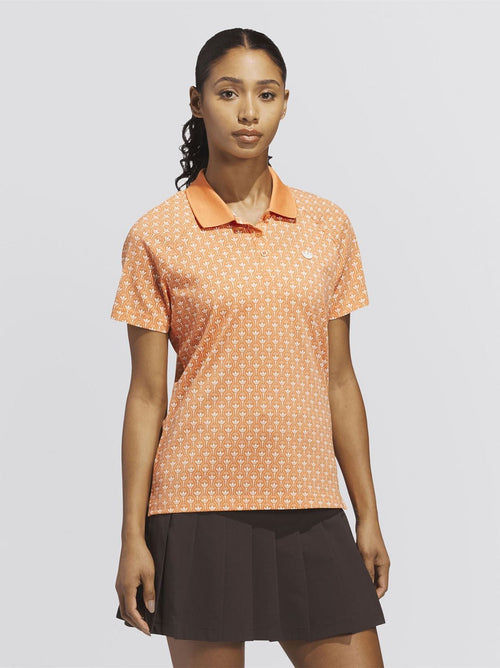 Womens Originals All Over Trefoil Polo Dusky Orange/Chalk White