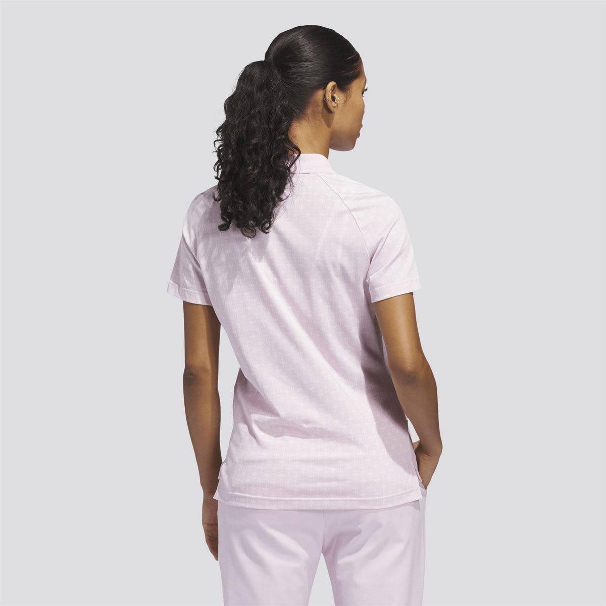 Womens Originals All Over Trefoil Polo Clear Pink/Chalk White