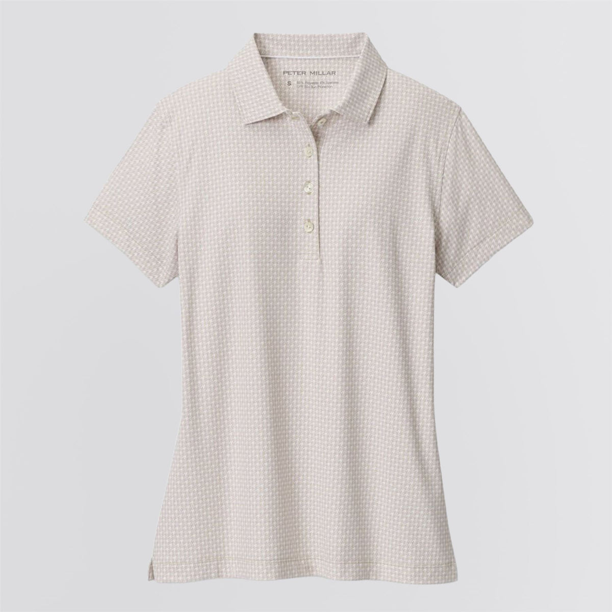 Womens Houndstooth Print Polo Light Elm