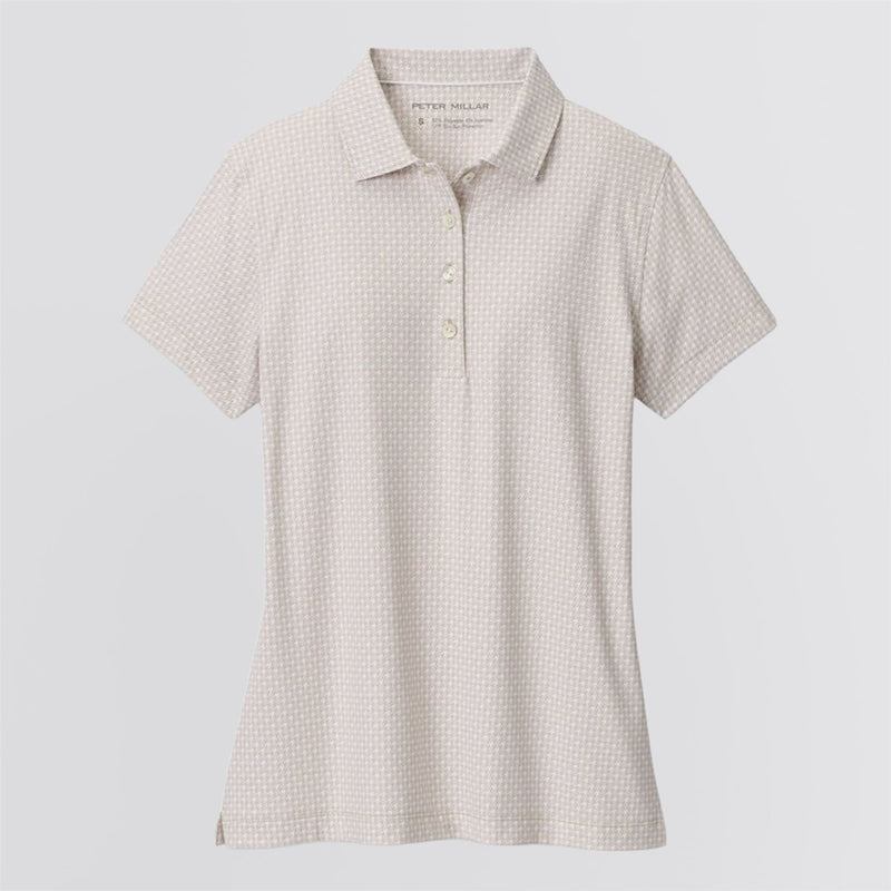Womens Houndstooth Print Polo Light Elm