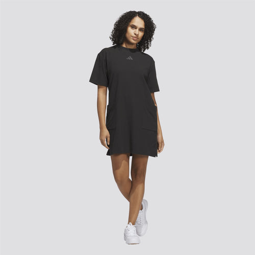 Womens Beyond The Course Loose Fit Mock Neck Dress Black