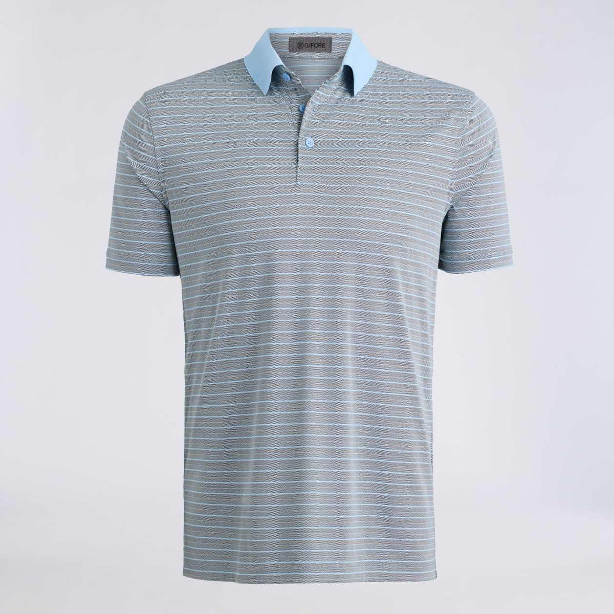 Herringbone Stripe Tech Jersey Polo Pine/Baja