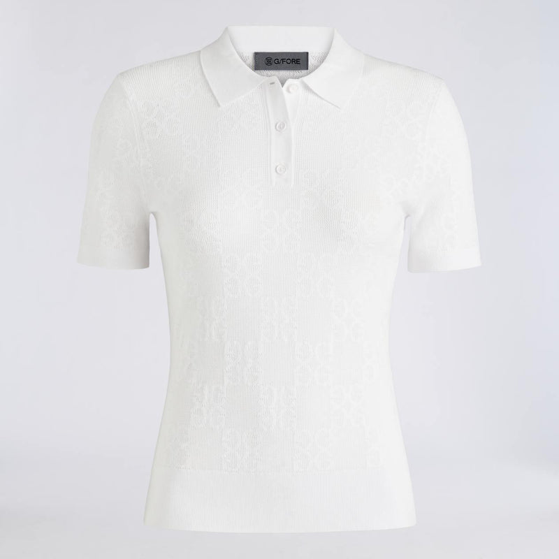Womens Pointelle G Sweater Polo Snow