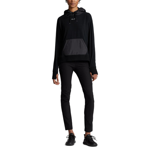 Womens Logo Hybrid Jersey Hoodie Polo Black