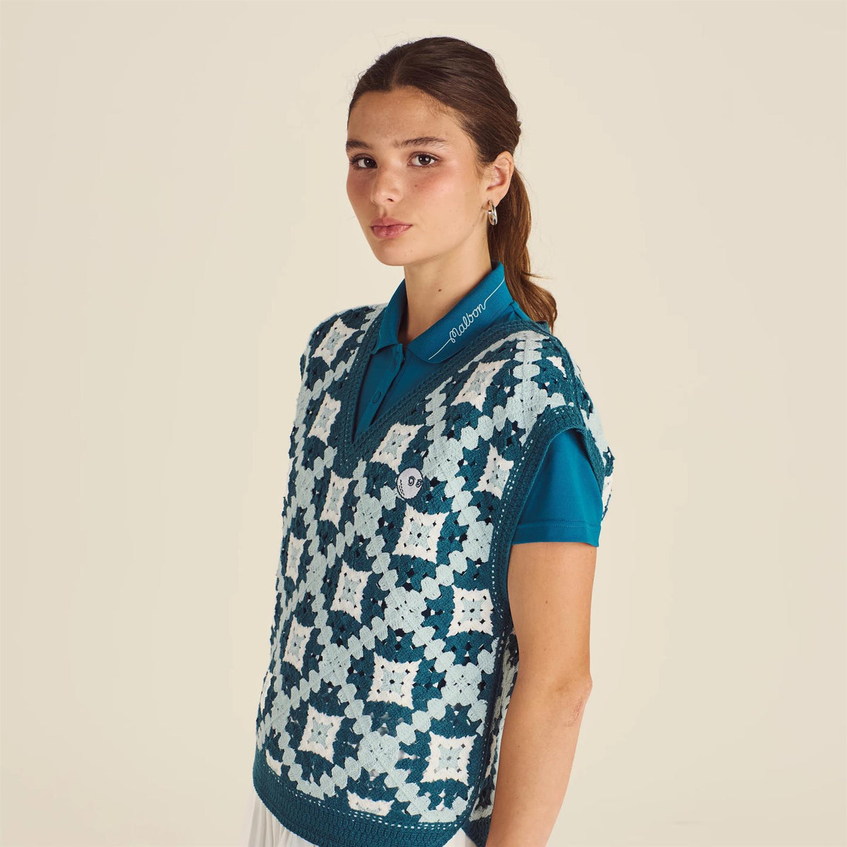 Womens Bianca Knit Vest Ocean Multi