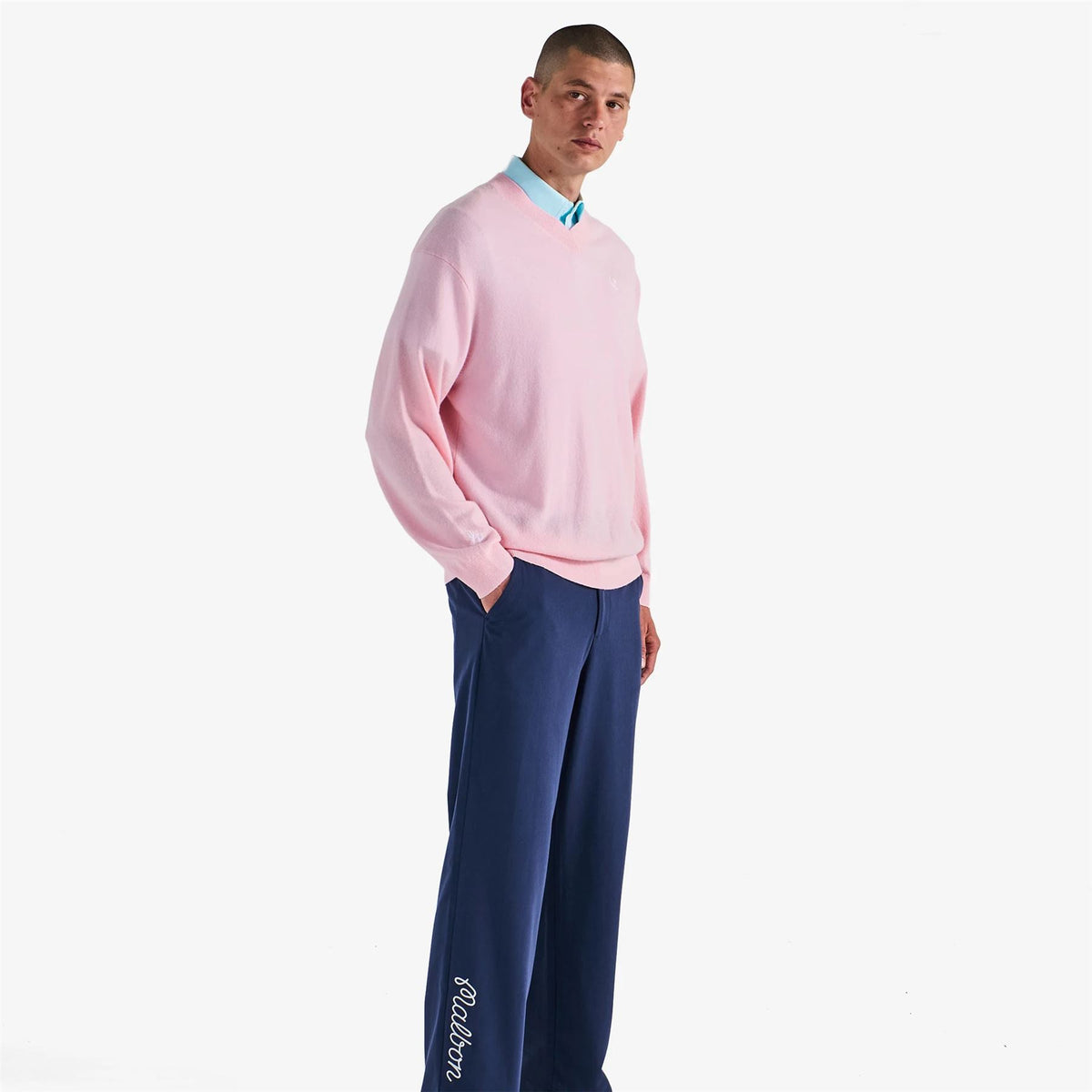 x Jesper Parnevik V-Neck Merino Wool Sweater Pink
