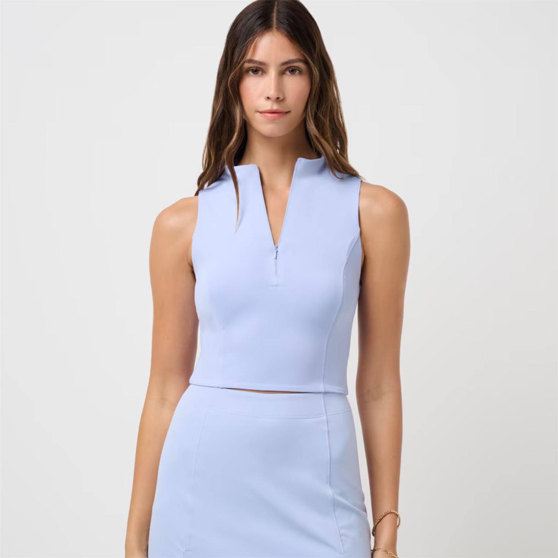 Womens Sunfire Zip Tank Top Brunnera Blue