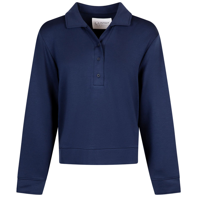 Womens Polo V-Neck Top Dress Blues