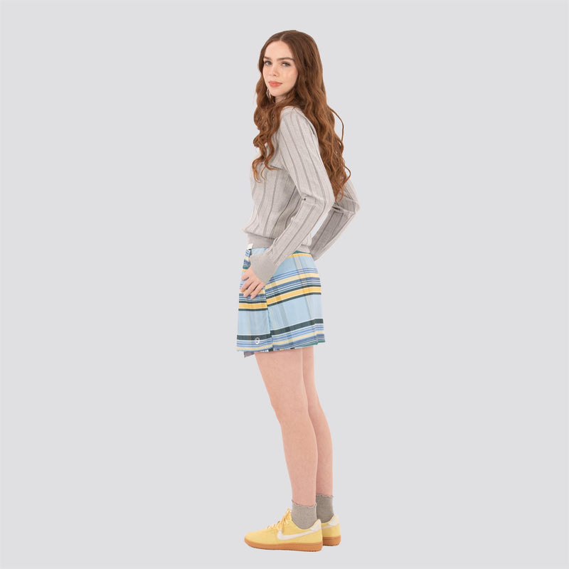 Womens LS Textured Knit Polo Marl Grey