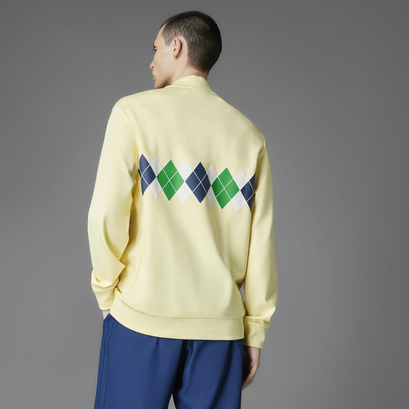 Argyle Printed Quarter Zip Yellow