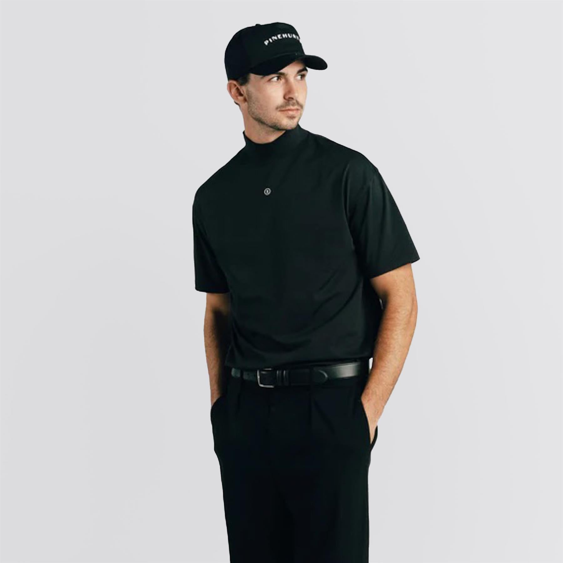 Chaperone Mock-Neck Polo Black