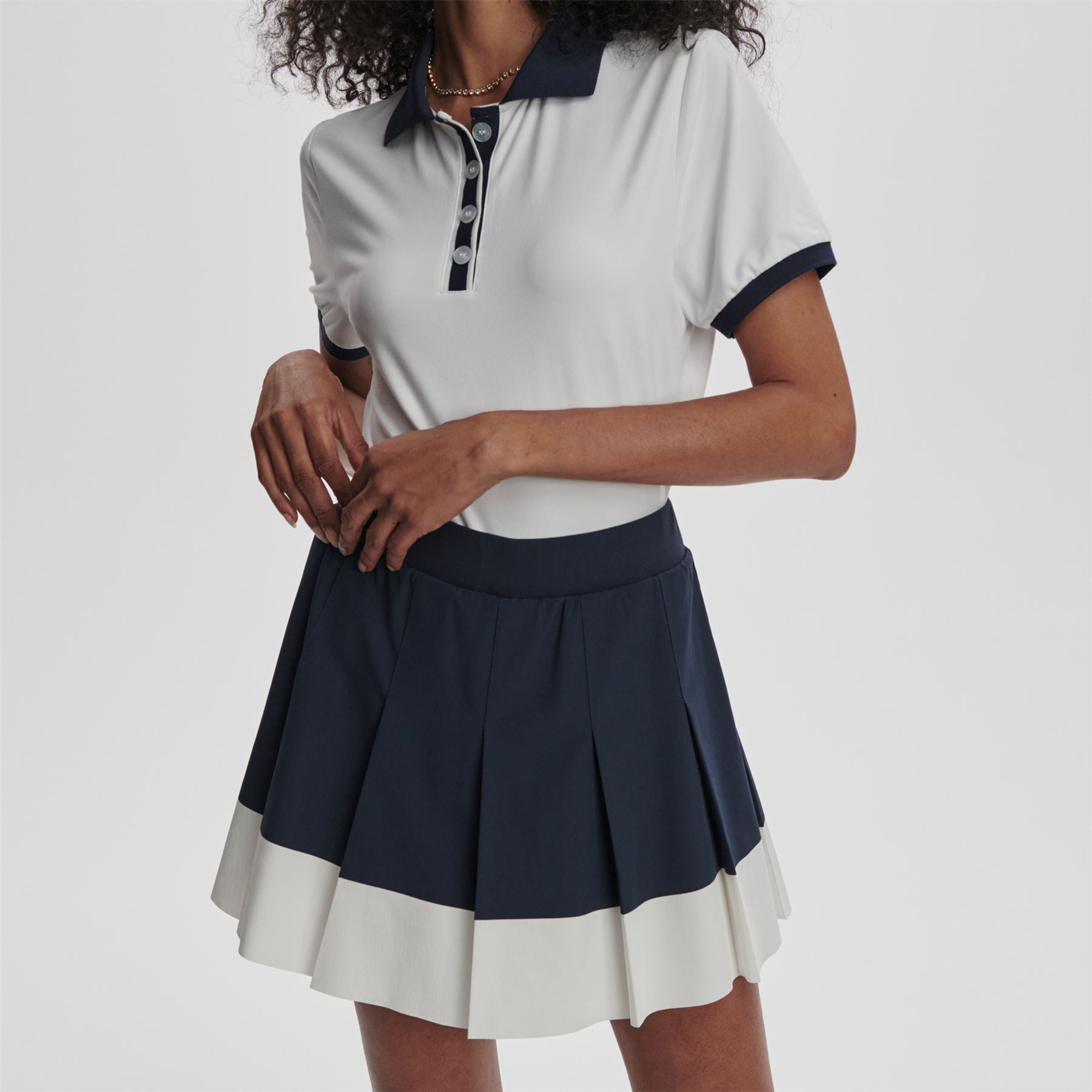 Womens Chase 14.5 Inch Mid Rise Skort Blue Nights/White