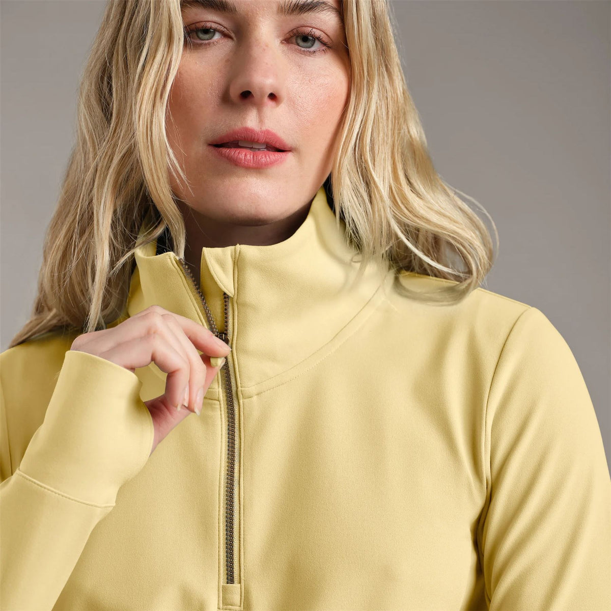 Womens Course to Court Quarter Zip Yellow Dawn