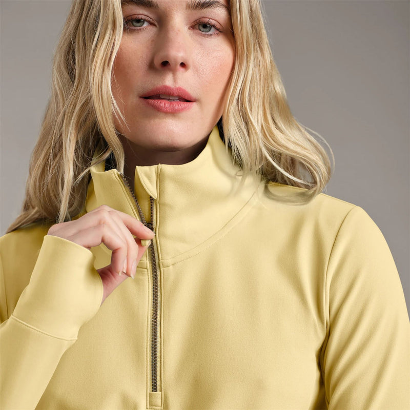 Womens Course to Court Quarter Zip Yellow Dawn