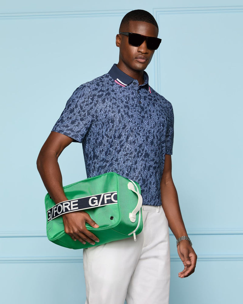 Woody Contrast Collar Tech Pique Polo Twilight