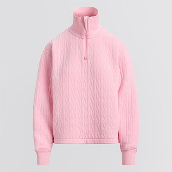 Ralph Lauren RLX Cable Quilted Quarter Zip Jacket Light Pink