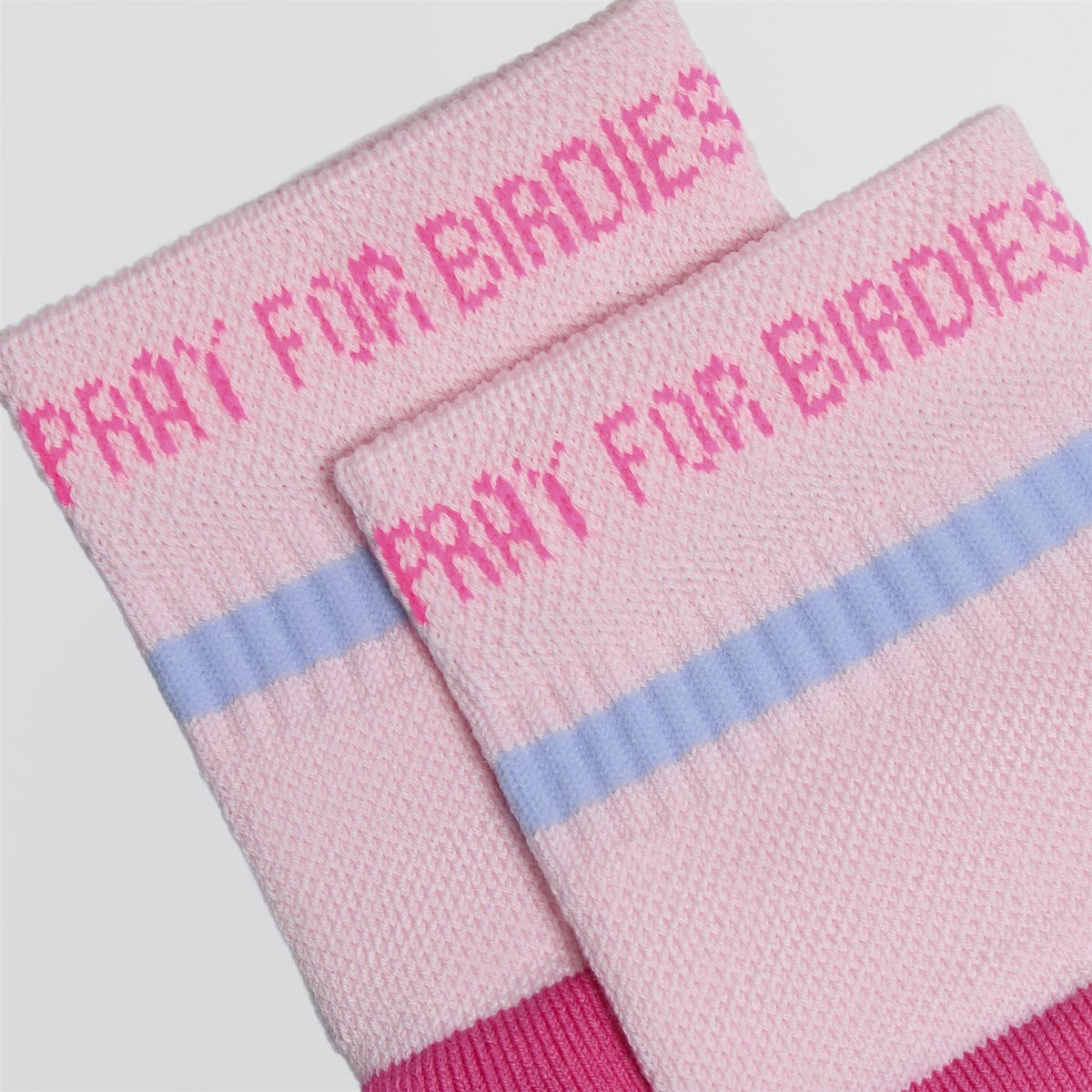 Pray For Birdies Quarter Socks Blush