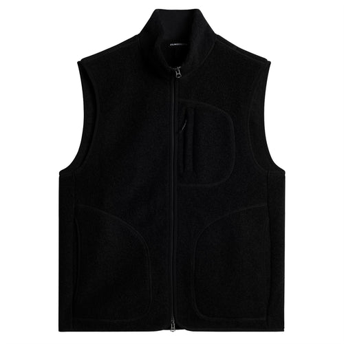 Duncan Wool Fleece Vest Black - AW24