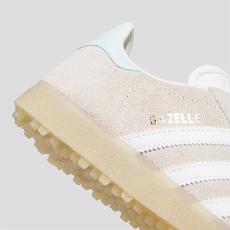Womens Gazelle Spikeless Golf Shoes Chalk White/Footwear White/Clear Mint