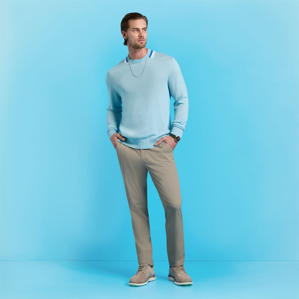 Color Block Merino Wool Sweater Daybreak