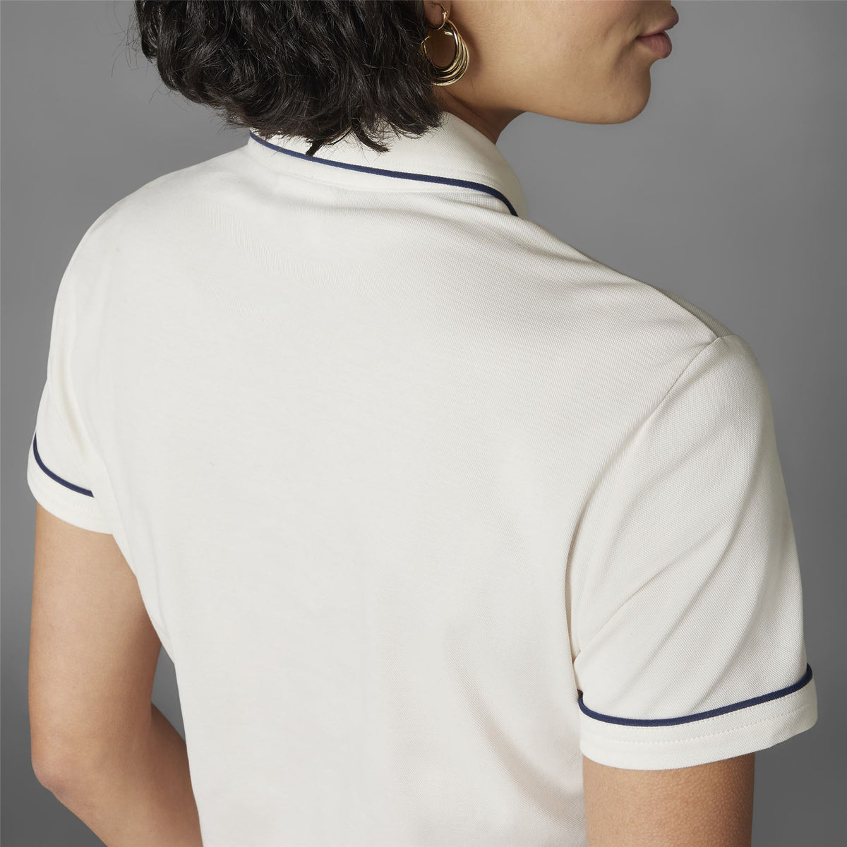 Womens Twistknit Trefoil Polo Chalk White