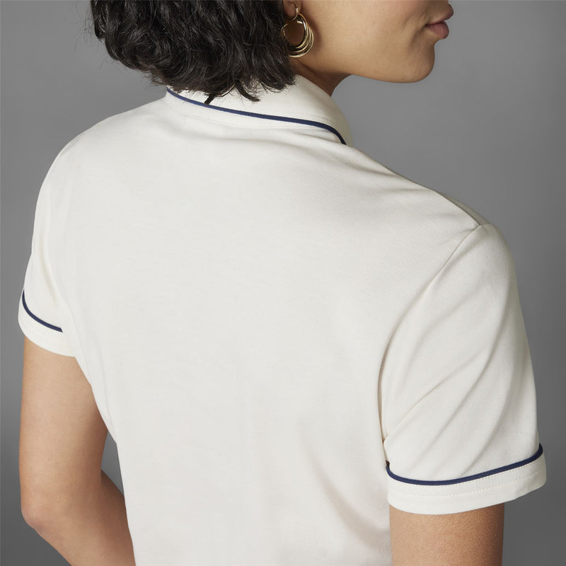 Womens Twistknit Trefoil Polo Chalk White