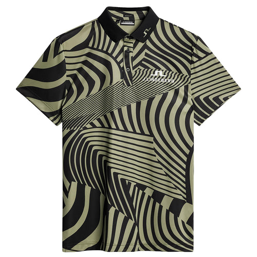 KV Regular Fit TX Jersey Dazzle Wave Print Tour Polo Black - SU24