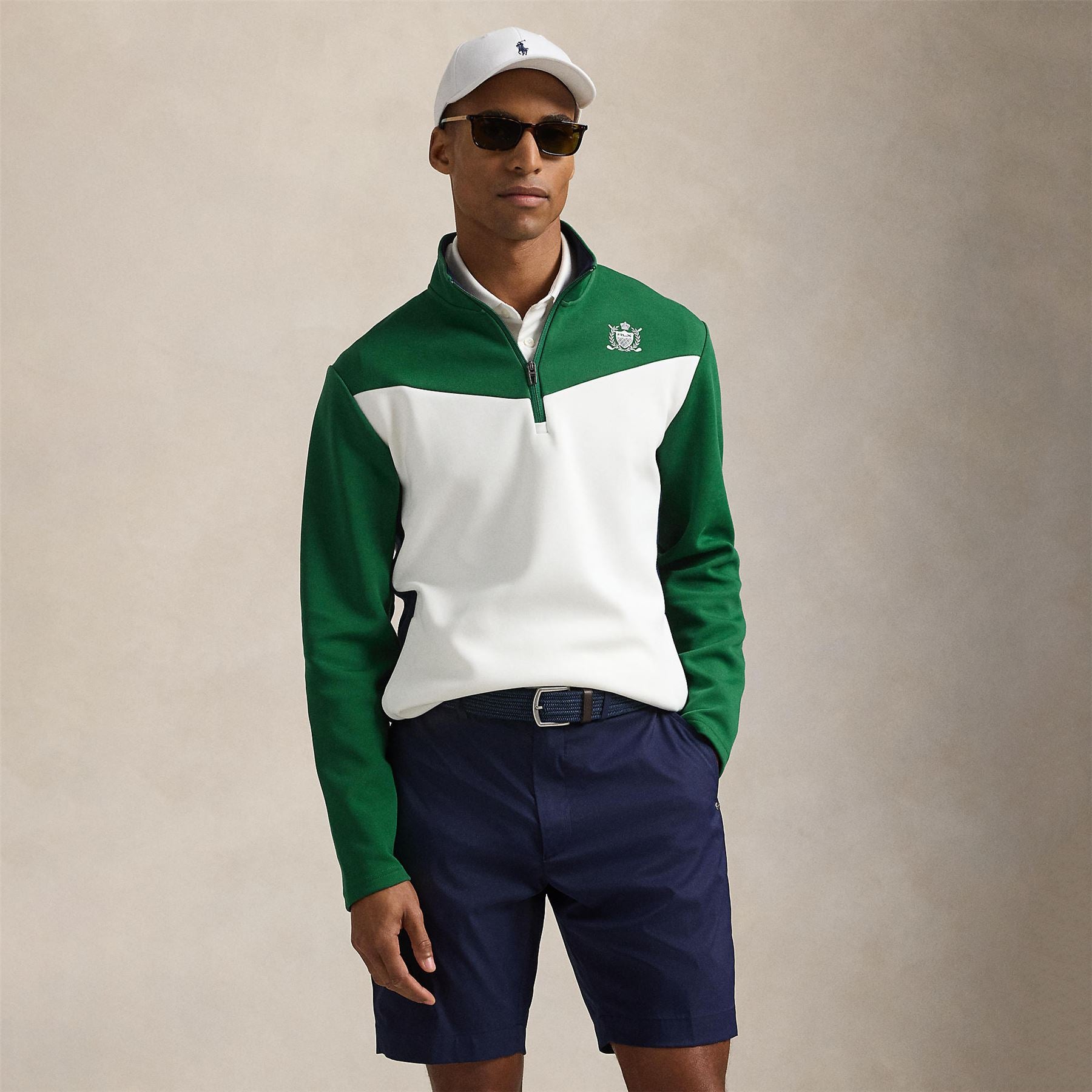 Ralph Lauren RLX Half Zip Crest Mock Neck Mid Layer Kelly Green